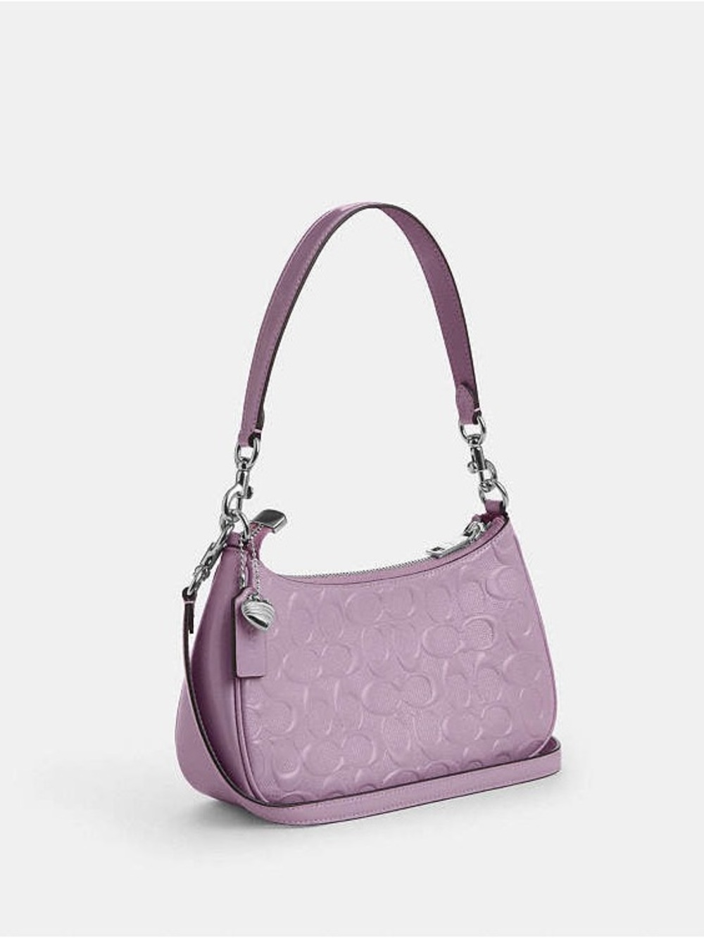 Bundle Coach Teri Shoulder Bag & Heart Bag Charm With Patent Signature NWT - Picture 8 of 14